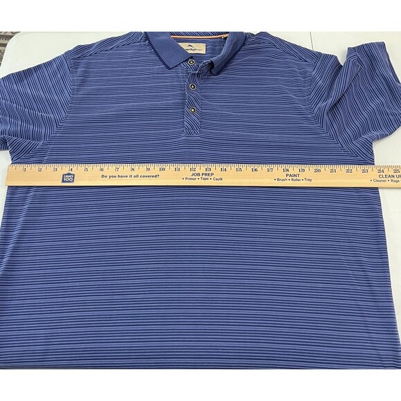 Tommy Bahama Men's Polo Shirt Blue Stripe Ribbed Modal Blend Size L Large - Picture 6 of 9